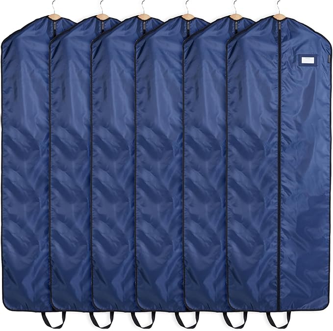 Covermates Keepsakes Garment Bag Set - Premium Polyester - Full Length Zipper - ID Window - Carrying Handles - Closet Storage, Blue