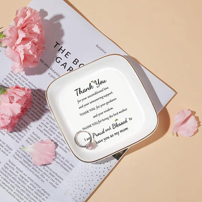 Gifts for Mom Birthday Mothers Day Xmas Gifts for Mothers from Daughter, Son, Child, Children - "I'm proud and blessed to have you as my mom. " Jewelry Dish Gifts for Stepmom/Bnous Mom/Mother in Law