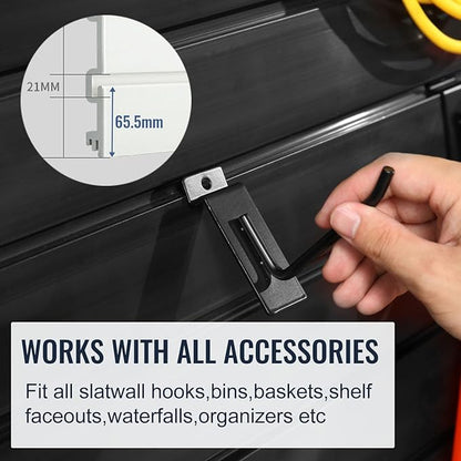 Slatwall Panel Garage Organizer PVC Slatwall Heavy Duty Wall Mounted Rack, Interlocking Slat Wall Panels for Tool Organization Peg Board(Grey 4 x 8 ft)