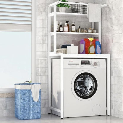 Gdrasuya10 White Over The Washer & Dryer Storage Shelves, 3 Tier Washing Machine Storage Shelf Utility Rack Standing Laundry Storage Shelf Organizer Save Space for Laundry Room
