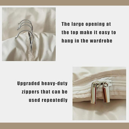 Space Saving Hanging Garment Bag, Hanging Compression Bags for Coats, for Closet Storage, Compression Hanging Garment Bag Protects Clothes from Wrinkles, Dust-resistant (Beige,L)