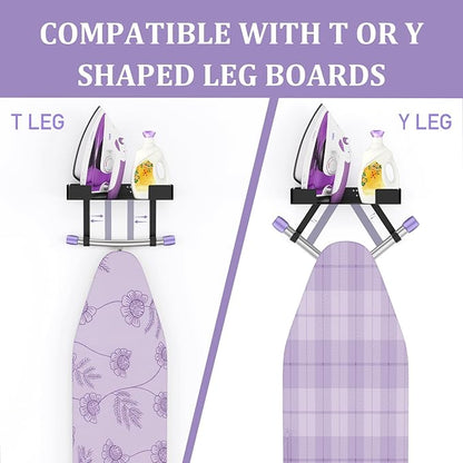 JUYSON Ironing Board Holder Wall Mount for T&Y Leg Ironing Board Hanger, Iron Holder Wall Mounted for Laundry Room