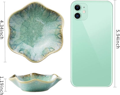 Jewelry Dish Tray, Ring Dish, Ceramic Trinket Tray, Key Bowl, Decorative Plate, for Friends Sisters Daughter Mother (Emerald Green)