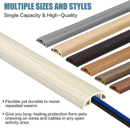 Floor Cord Covers for Wires 3.3FT Cable Hider Wire Cover Self Adhesive Cord Hider Floor for Offices, Homes, Workshops, Warehouses Cable Cavity 0.39" W x 0.27" H