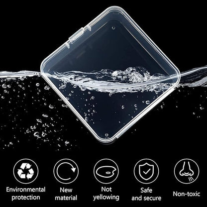 Jetec 6 Pieces Mini Plastic Clear Beads Storage Containers Box for Collecting Small Items, Beads, Jewelry, Business Cards, Game Pieces, Crafts (3.3 x 3.3 x 1.1 Inch)