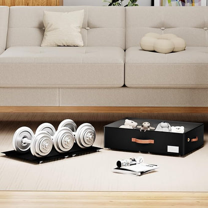 Underbed Storage With Wheels,Large Capacity 7.5 inches Height Storage Bins,Rolling Underbed Shoe Storage Containers,dorm Storage Drawers for clothes & blankets