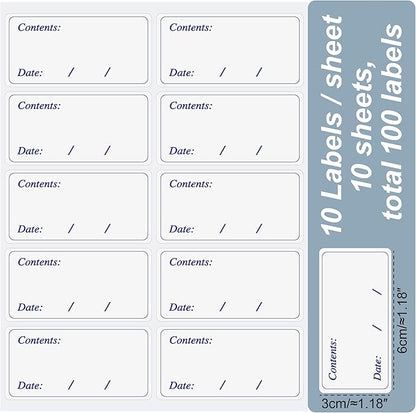 Hybsk Removable Freezer Labels Easy Peel Off - Frozen Food Storage Labels That Leave No Sticky Residue After Use (Type 5)