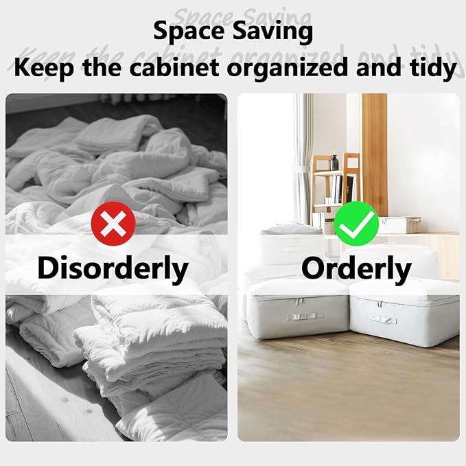 SLDYH UnderbedStorage Bag, Bedding and Quilt Storage Bag, Essential Items for Clothing Organizers during Mobile Travel, Cationic Oxford Fabric, Space Saving, Durable Waterproof Design (Lime, M)