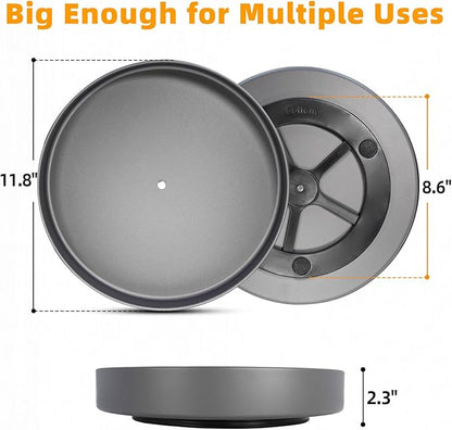 Metal Lazy Susan Organizer, 12 Inch Anti-Rust Turntable for Cabinet, Kitchen, Dining Table, Bathroom – Rotating Spice Rack, Spinner Storage, Round Carousel Organizer for Countertop Gunmetal