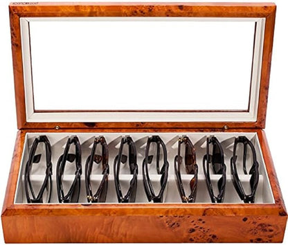 OYOBox Maxi Luxury Eyewear Organizer, Lacquered Wood Box for Glasses + Sunglasses