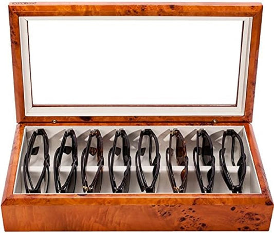 OYOBox Maxi Luxury Eyewear Organizer, Lacquered Wood Box for Glasses + Sunglasses