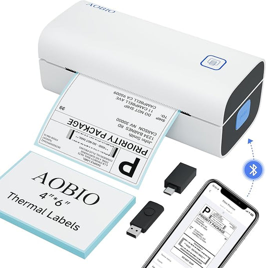 Thermal Shipping Label Printer - 4x6 Label Printer for Small Business - Desktop Barcode Printer