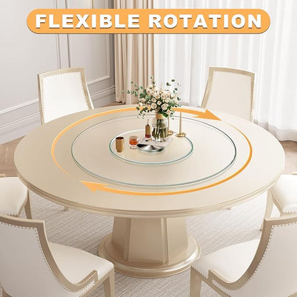 39" Tempered Glass Lazy Susan Turntable - Round Rotating Serving Tray for Dining Table, Kitchen, Party - Heat-Resistant, Silent Spinner, Modern Design
