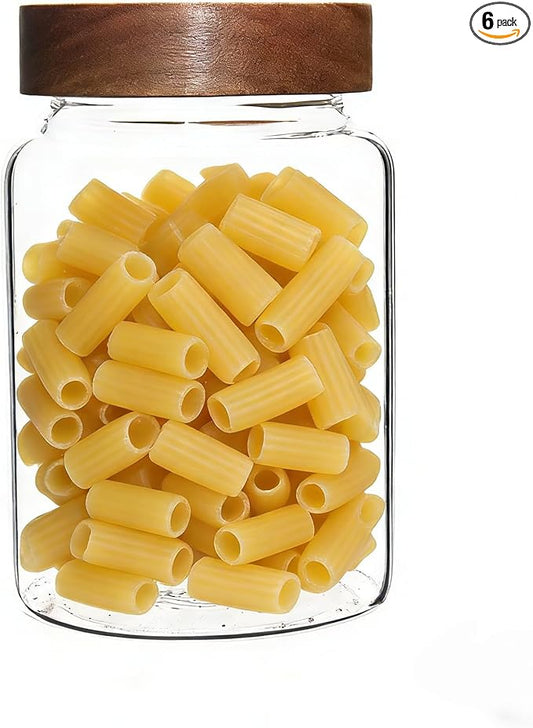 40oz Airtight Glass Jars with Screw Lid Glass Ground Container Sugar Storage Canister for Pantry Spice Tea Coffee Bean Seasoning Nuts Cookies Overnight Oatmeal (1200ml(400z)-1 PACK-A)