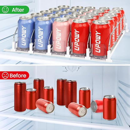 Drink Organizer for Fridge,Soda Can Organizer,Drink Dispenser for Fridge,Refrigerator Organizers and Storage Water Bottle Organizer,Holds up to 15 Cans,3 Row