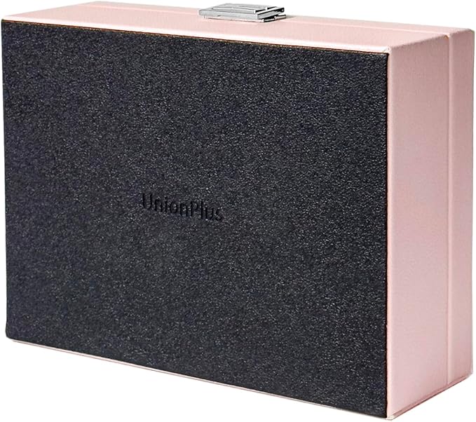 UnionPlus 4-Slots Sunglasses Case Organizer, Eyeglass Glasses Display Holder Collector, Multiple Sunglasses Storage Case, Lychee Pearl Blush