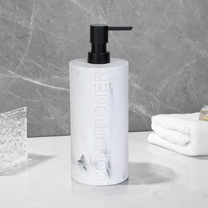 Indecor Home Conditioner Dispenser – Luxurious Refillable Pump Bottle with Embossed Text, Durable Construction for Bathroom and Kitchen