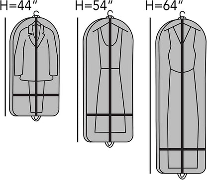 Covermates Keepsakes Garment Bag Set - Premium Polyester - Full Length Zipper - ID Window - Carrying Handles - Closet Storage, Black