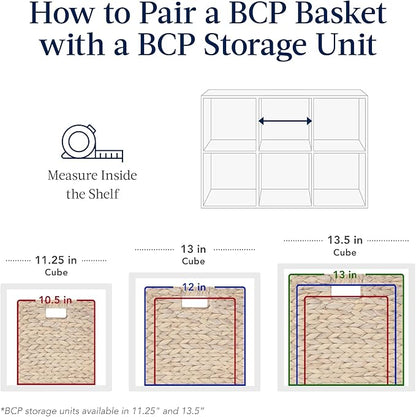 Best Choice Products 10.5x10.5in Pack of 5 Cube Storage Baskets, Water Hyacinth Multipurpose Collapsible Organizers, Handwoven Toy Storage Totes for Kids Room, Nursery & Living Room - Blue