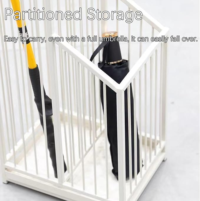 Indoor Metal Umbrella Stand，Umbrella Storage，Tall Metal Standing Umbrella Holder，Umbrella Holder for entryway，for Hotel，Offices，Home，Commercial(Gold,25 * 20 * 62cm/10 * 8 * 24.4in)