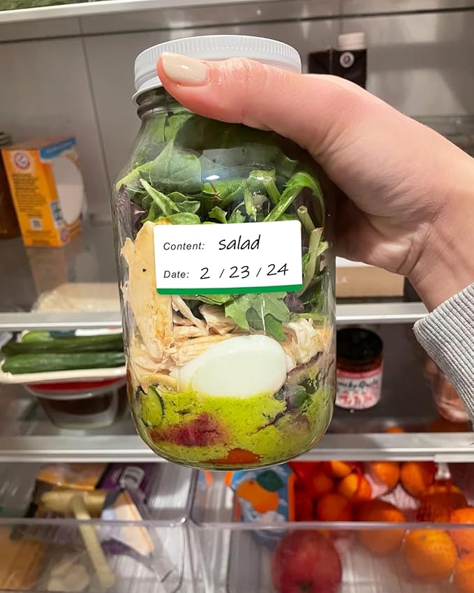 300pcs Removable Freezer Labels, 1 x 2 Inch Food Labels to Write on Food Storage Stickers Date Label, Waterproof Oil Resistant Canning Labels Jar Labels Freezer Paper Label, Clean Leaves No Residue