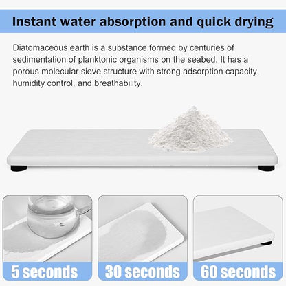 3PCS Stone Drying Tray, Water Absorbing Stone Tray for Sink, Stones Soap Trays, Fast Dry Diatomite Stones Mat,Used for Hand Soaps,Sponge,Toothbrush Holder in Bathroom Counter and Kitchen Sinks