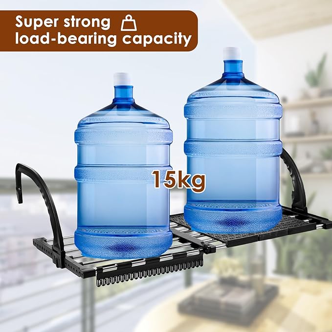 Portable Clothes Drying Rack for Balcony,Foldable Railings Windowsill, Retractable Radiator Clothes Airer,28"x13" Folding Towel Rack Indoor Outdoor Travel Laundry Rack with Clips (B-28"x13")