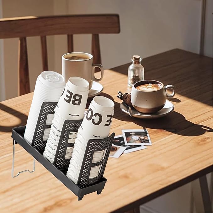 Coffee Cup Holder, Disposable Cup Holder, Plastic Cup Holder 3 Slot, Suitable for Countertop Coffee Station, Bar, Restaurant, Breakroom Home