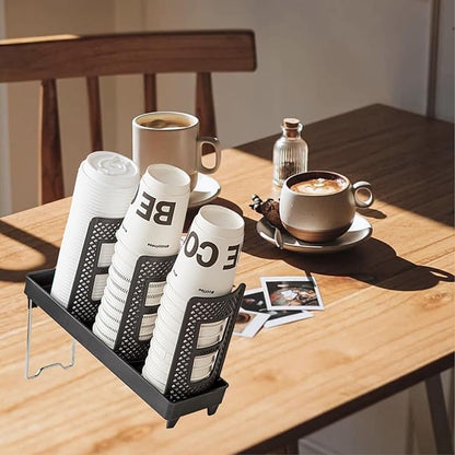 Coffee Cup Holder, Disposable Cup Holder, Plastic Cup Holder 3 Slot, Suitable for Countertop Coffee Station, Bar, Restaurant, Breakroom Home