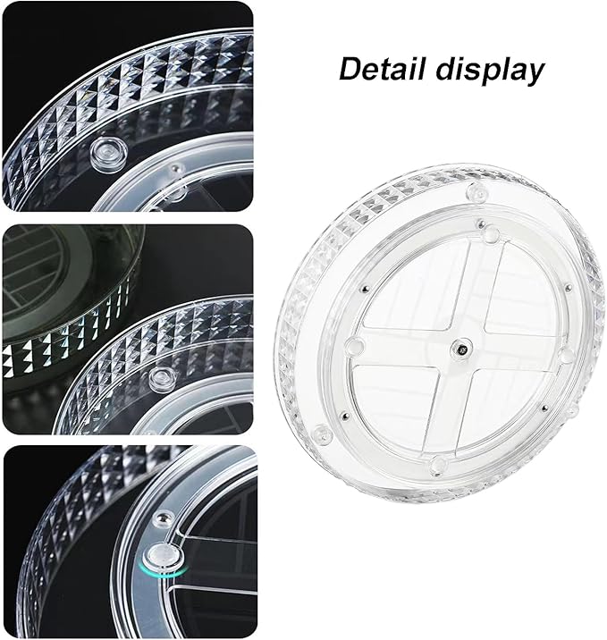 2-Tier Diamond Pattern Lazy Susan Turntable, Green, Clear, Compact Storage Organizer for Kitchen, Bathroom, Sace Saver (Diamond Clear, 9.25inch 2 Pack)