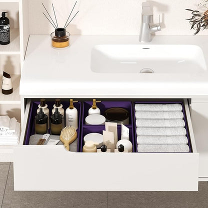 DIMJ Drawer Organizer Clothes 15 Pack - Foldable Baby Organizers and Storage & Dresser Organizer for Bedroom, Closet - Nursery Organization Dresser Dividers for underwear, Sock,Bra, Belt, Tie, Purple