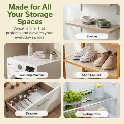 EVALAND Shelf Liners for Kitchen Cabinets Non-Adhesive 13.8" x 20 FT Clear Drawer Liner Non Slip, Washable Cabinet Liner, Waterproof Shelf Liners for Cabinets, Refrigerator Bathroom Pantry Cabinet Mat