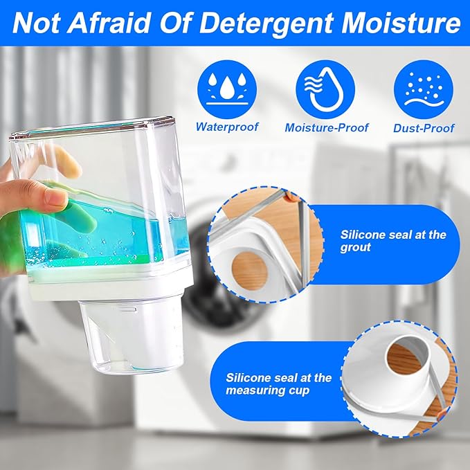 Laundry Detergent Dispenser for Laundry Room Organization and Storage, Laundry Soap Dispenser Laundry Detergent Bottle with Laundry Detergent Cup, BPA Free & PET Plastic Clear (700ML)