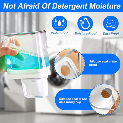 Laundry Detergent Dispenser for Laundry Room Organization and Storage, Laundry Soap Dispenser Laundry Detergent Bottle with Laundry Detergent Cup, BPA Free & PET Plastic Clear (700ML)