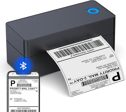 Shipping Label Printer, 4x6 Bluetooth Thermal Label Printer for Shipping Packages Small Business Mailing, Support iOS, Android, Mac, Windows, Chrome, Used for UPS, USPS, Ebay, Etsy, Amazon, Navy Blue