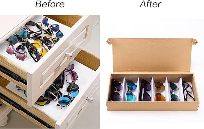 TRIUMPH VISION Sunglasses Organizer Storage Eyeglasses Holder - Multiple Glasses Case Box Eyewear Case with Lid