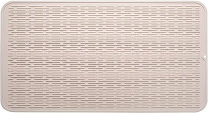 Silicone Dish Drying Mat for Multiple Usage,Easy clean,Eco-friendly,Heat-resistant Silicone Mat for Kitchen Counter or Sink,Refrigerator or Drawer Liner Tapioca 4XL 32 inches x 18 inches