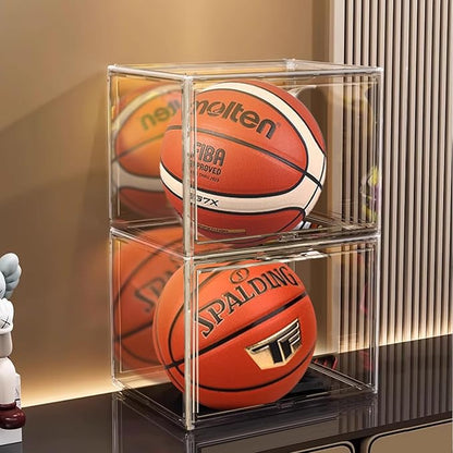 5 Pack XXX-Large Extra Large Acrylic Display Case 17.3'' x 13'' x 13'', Transparent Sneaker Boxes Clear Plastic Stackable Boot & Shoe Boxes Large Showcase for Helmet, Handbag, Figures Collectibles