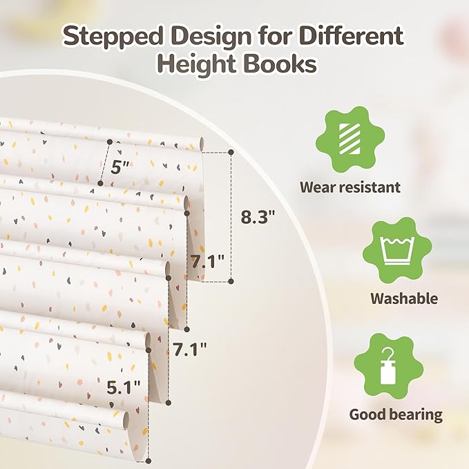 ELYKEN Toddler Bookshelf for Kids Rooms, Nursery Book Shelves with Open Forward Display, Montessori Book Shelf for Baby Room, Small Children Classroom Books Rack Storage, Reading Corner for Kid