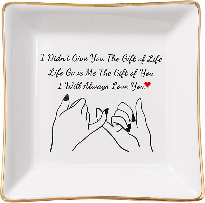 Spegiffu Daughter in Law Gifts Stepdaughter Bonus Daughter Gifts Trinket Dish, Birthday Christmas for Daughter in Law Bonus Daughter Stepdaughter - Life Gave Me The Gift of You