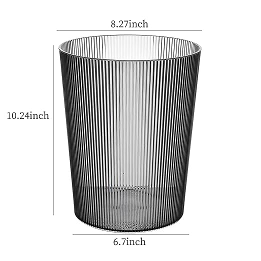 Transparent Trash Can,Bathroom Trash Cans Open Top ,2 Gallon Grey Office Garbage Can Plastic, 4pcs Round Slim Waste Basket Living Room, Clear Trash Bin For Home, Kitchen Bedroom,Laundry Room,Dorms,G
