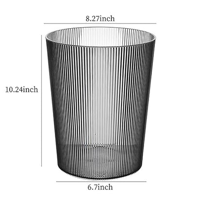 Transparent Trash Can,Bathroom Trash Cans Open Top ,2 Gallon Grey Office Garbage Can Plastic, 4pcs Round Slim Waste Basket Living Room, Clear Trash Bin For Home, Kitchen Bedroom,Laundry Room,Dorms,G