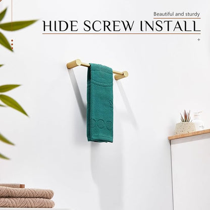 KOKOSIRI Bathroom Towel Bar 16-Inch Single Rail for Bathroom Hardware Hand Towel Holder Hangers Wall Mount Brushed Gold Stainless Steel, B4007BG-L16