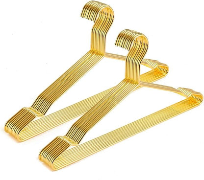 Better to U 17 Inch Metal Clothes Hanger, 4.0mm Heavy Duty Shirt Blouse Hanger for Coat Suit Bridal Boutique, Space Saving Slim Wire Hanger for Camisole Trousers Wedding Dress（Gold 50pack）