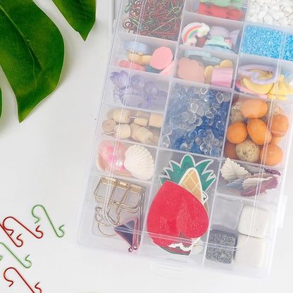 OALCQ 36 Grids Bead Organizer Box Tackle Box Organizers and Storage Rock Collection Boxes Plastic Organizer Boxes