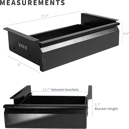 VIVO 16 inch Under Desk Slide Out Drawer without Shell, Home Office Storage Organizer, Black, DESK-AC03A-B