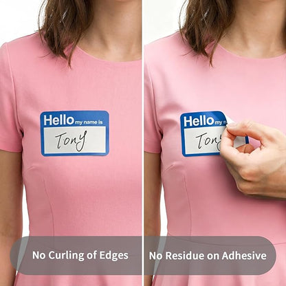 Name Tags Stickers 4 Colorful (Hello My Name is) Border Tag Labels - 200 Stickers (3.5 x 2.25 inch) for School Office and Home