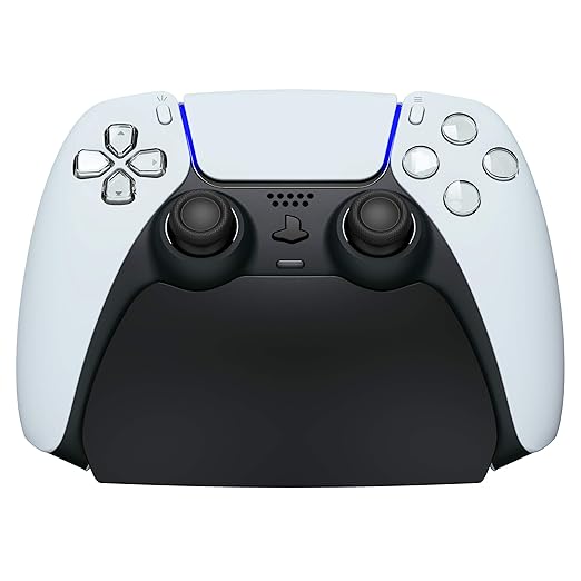 PlayVital 2 Pack Controller Display Stand for ps5, Gamepad Stand Desk Holder for ps5 Controller Accessories with Rubber Pads, Solid Black