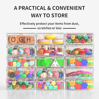 Bead Organizer Box 90 Pcs, 3-Tier Large Capacity Stackable Bead Storage Containers, Portable Plastic Craft Organizers for Jewelry Making, Bracelets, DIY, Nail Art Charms