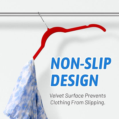 Sishynio 30 Pack Velvet Hangers Multicolor Set – Non-Slip Slim Flocked Clothes Hangers with Notches & 360° Swivel Hook, Space-Saving Felt Hangers for Dresses, Shirts, Coats